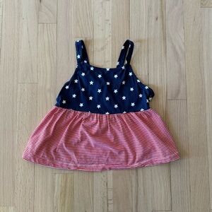 Carter’s Girls Patriotic Stars & Stripes Babydoll Tank Top, Size 7